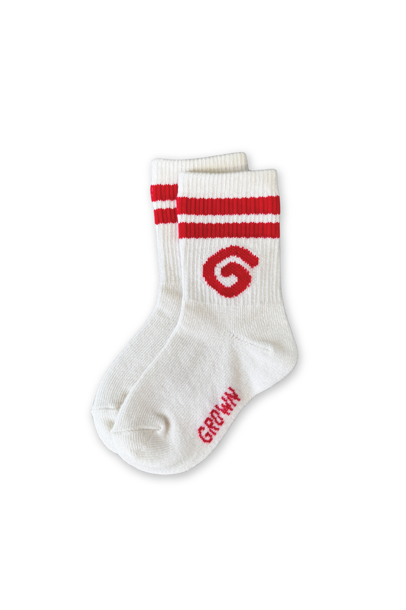 Grown - Swirl Cotton Socks Milk