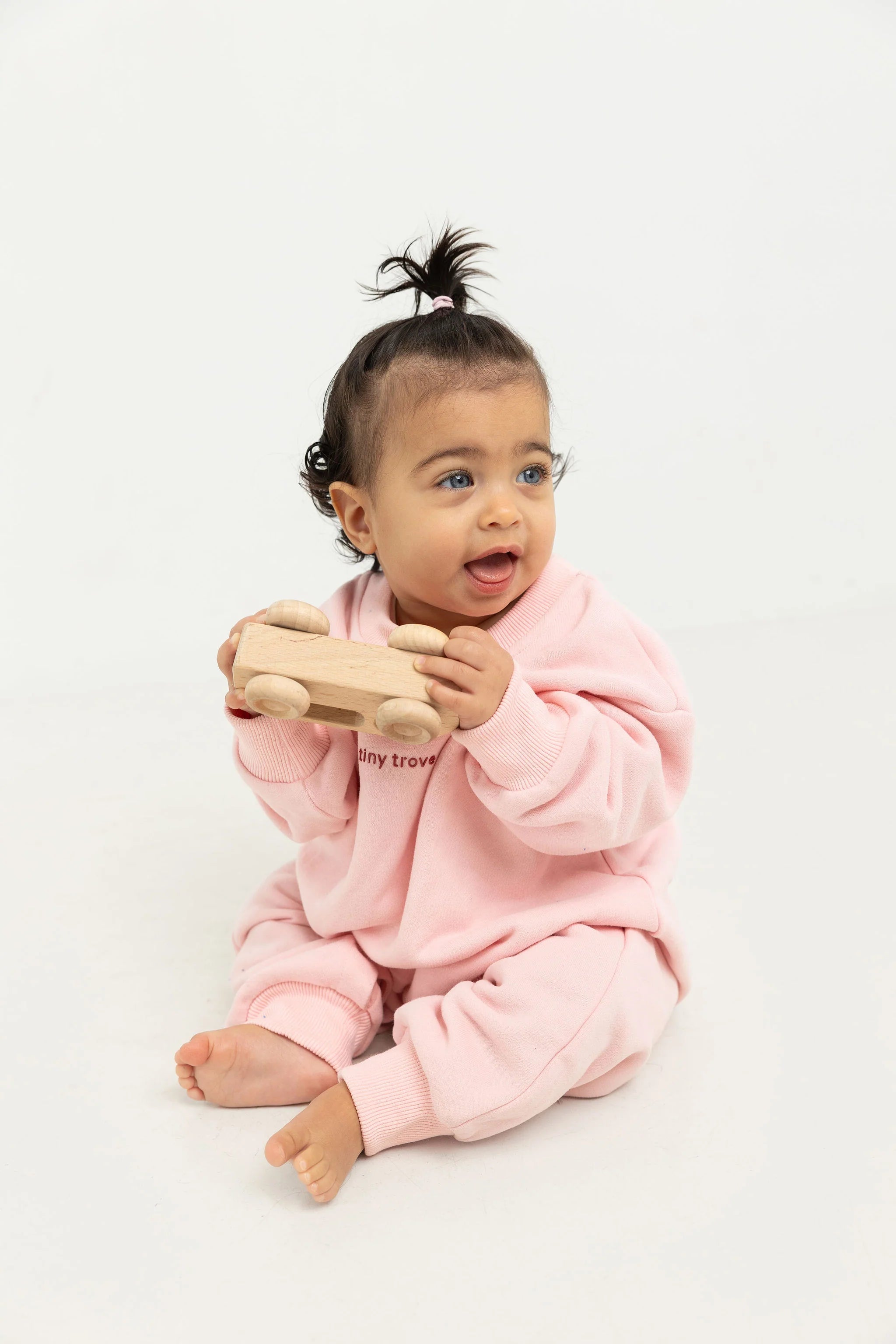 Tiny Trove - Otto Puff Circle Logo Romper Pink