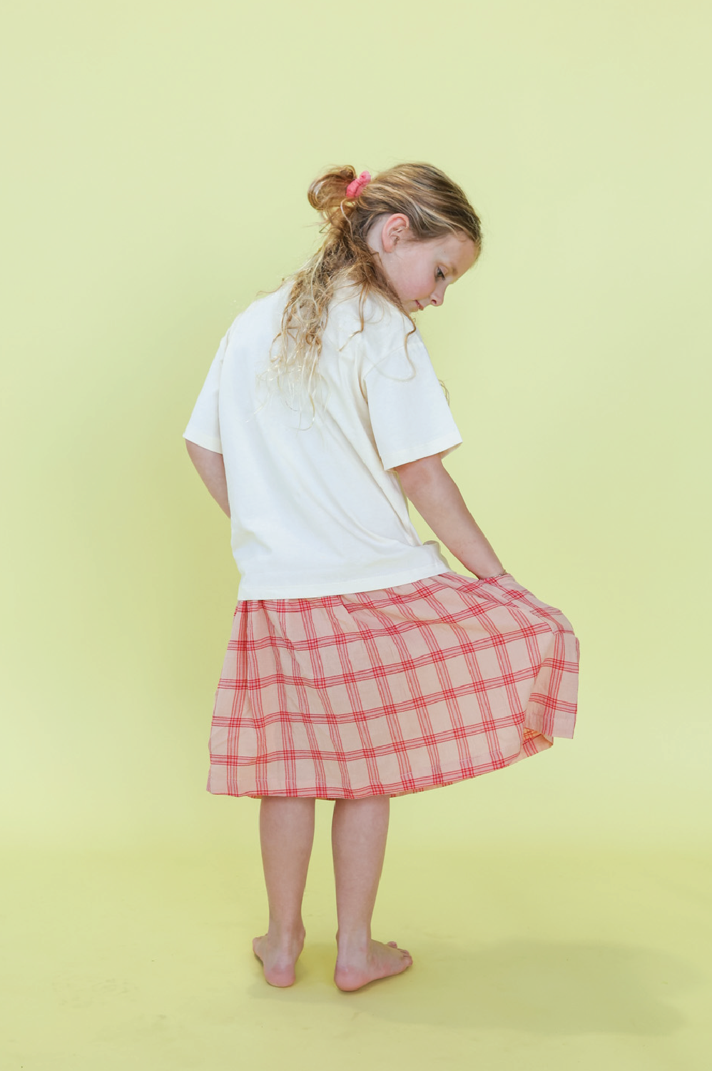 Grown - Tomato Cotton Check Skirt