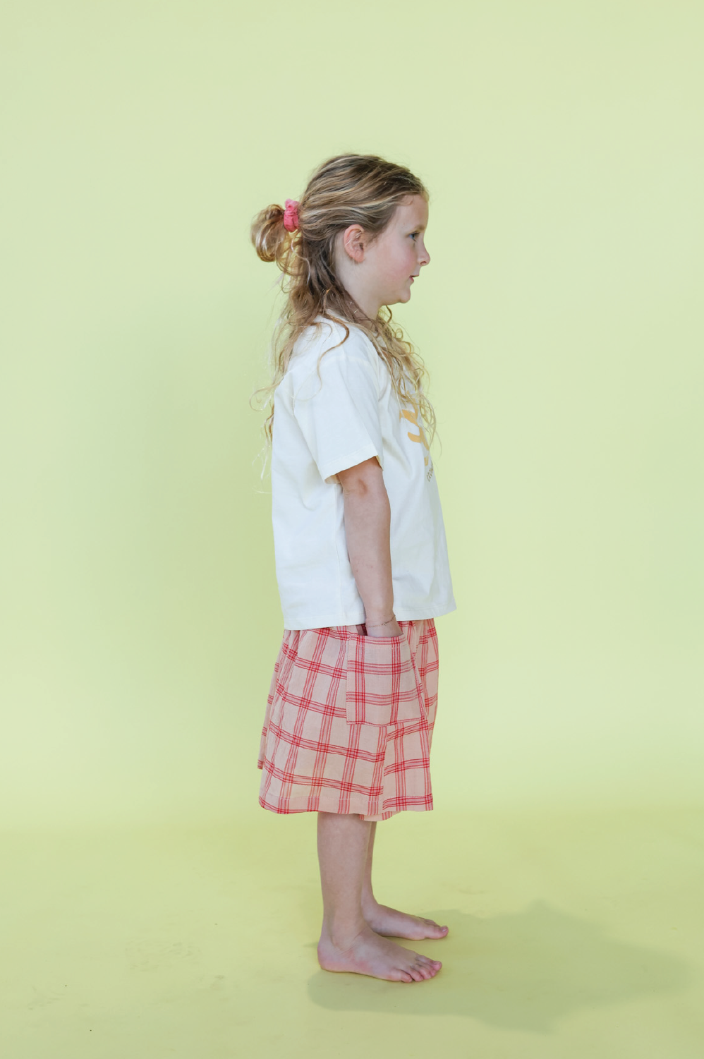 Grown - Tomato Cotton Check Skirt