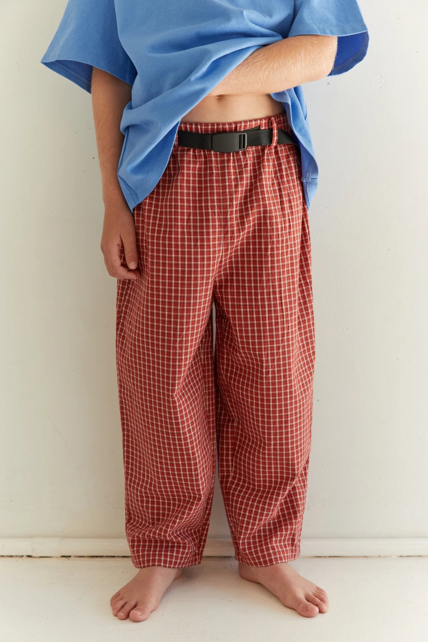 JUNI JNR - Benji Pant Red Check