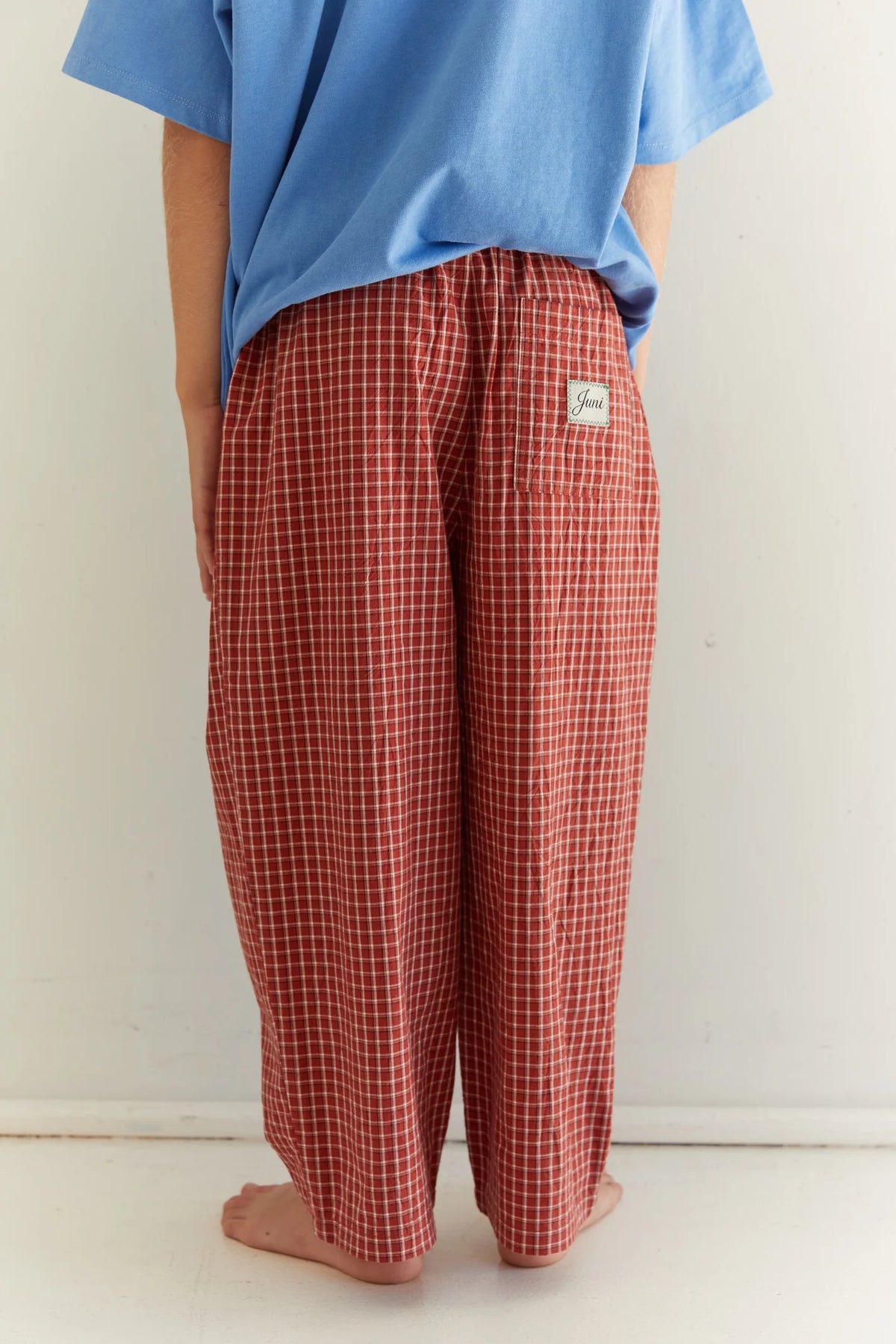 JUNI JNR - Benji Pant Red Check