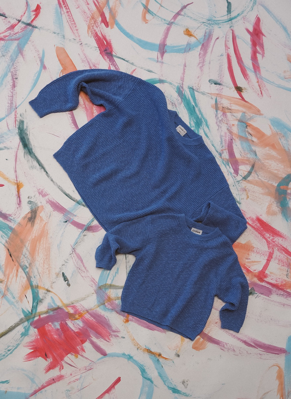 Grown - Ladies Textured Slub Organic Knit Pull Over Cobalt