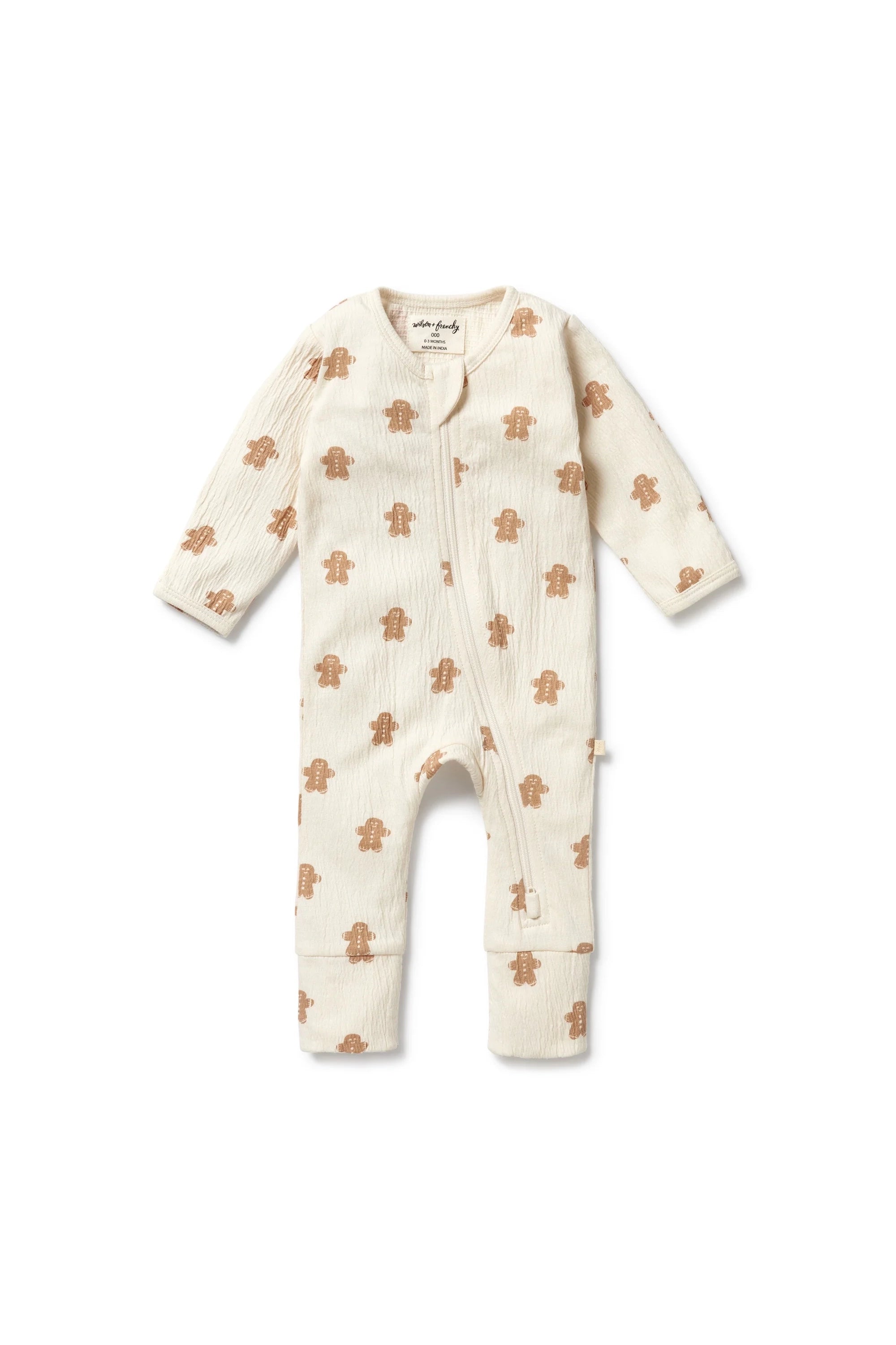 Wilson & Frenchy - Organic Crinkle Zipsuit with Feet Spice & Nice
