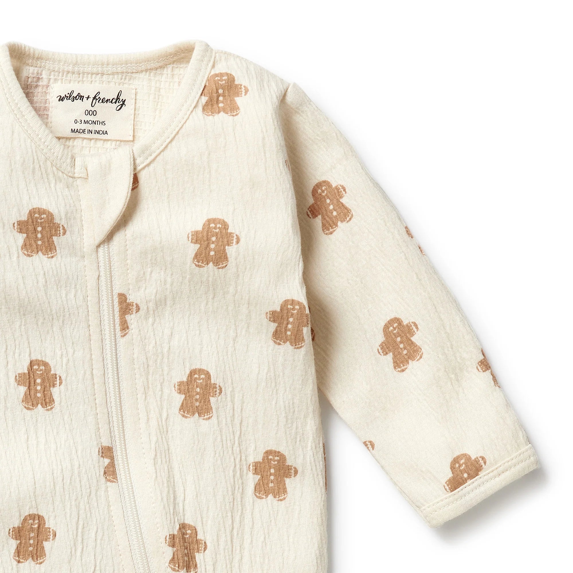 Wilson & Frenchy - Organic Crinkle Zipsuit with Feet Spice & Nice