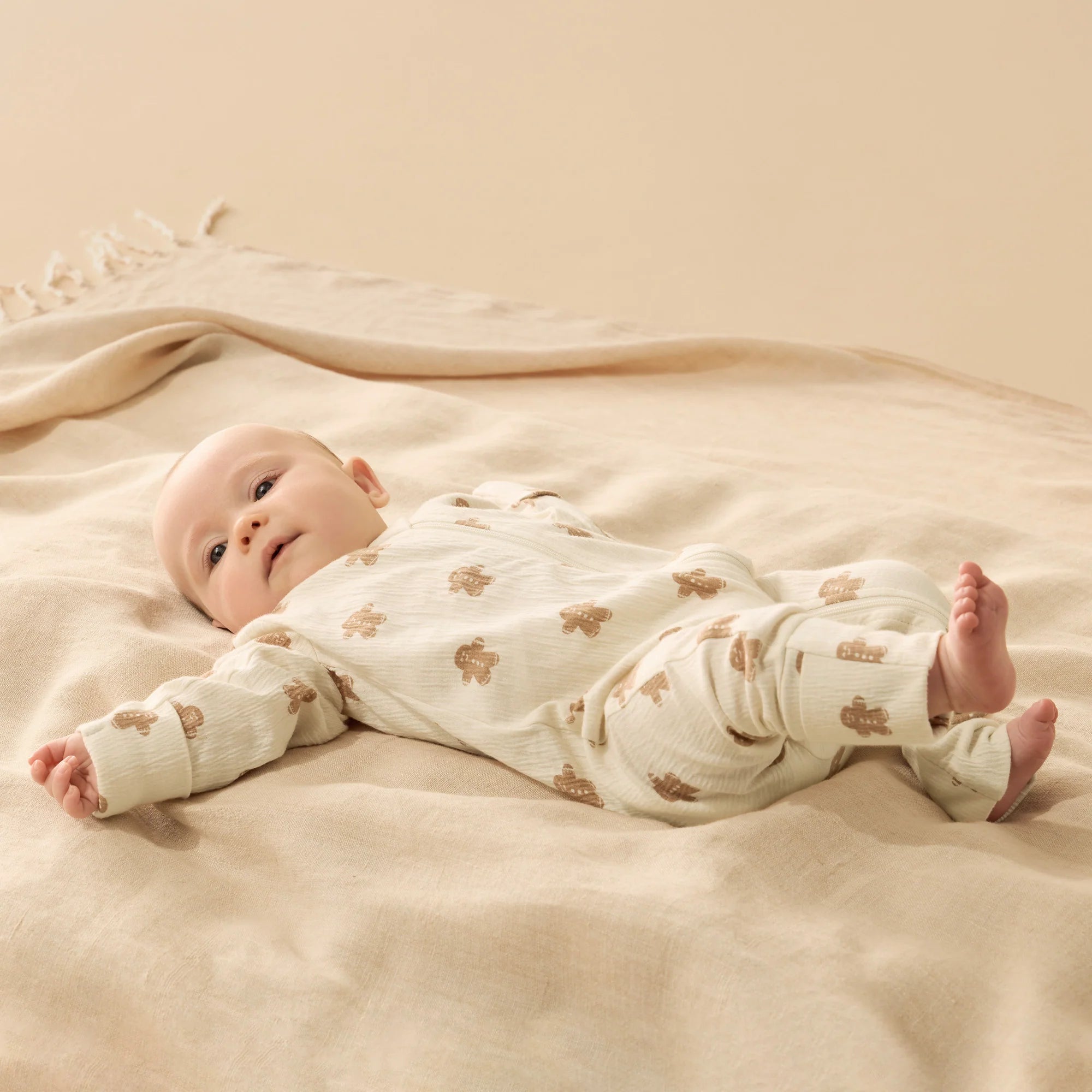 Wilson & Frenchy - Organic Crinkle Zipsuit with Feet Spice & Nice