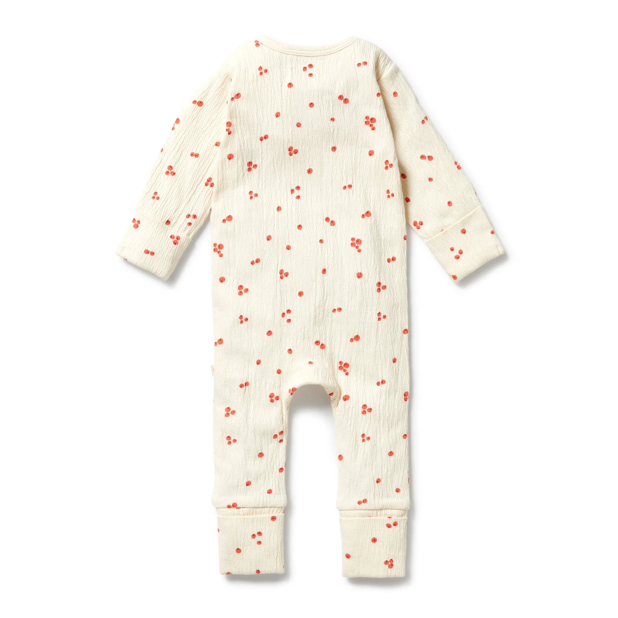Wilson & Frenchy - Organic Crinkle Zipsuit with Feet Jolly Holly