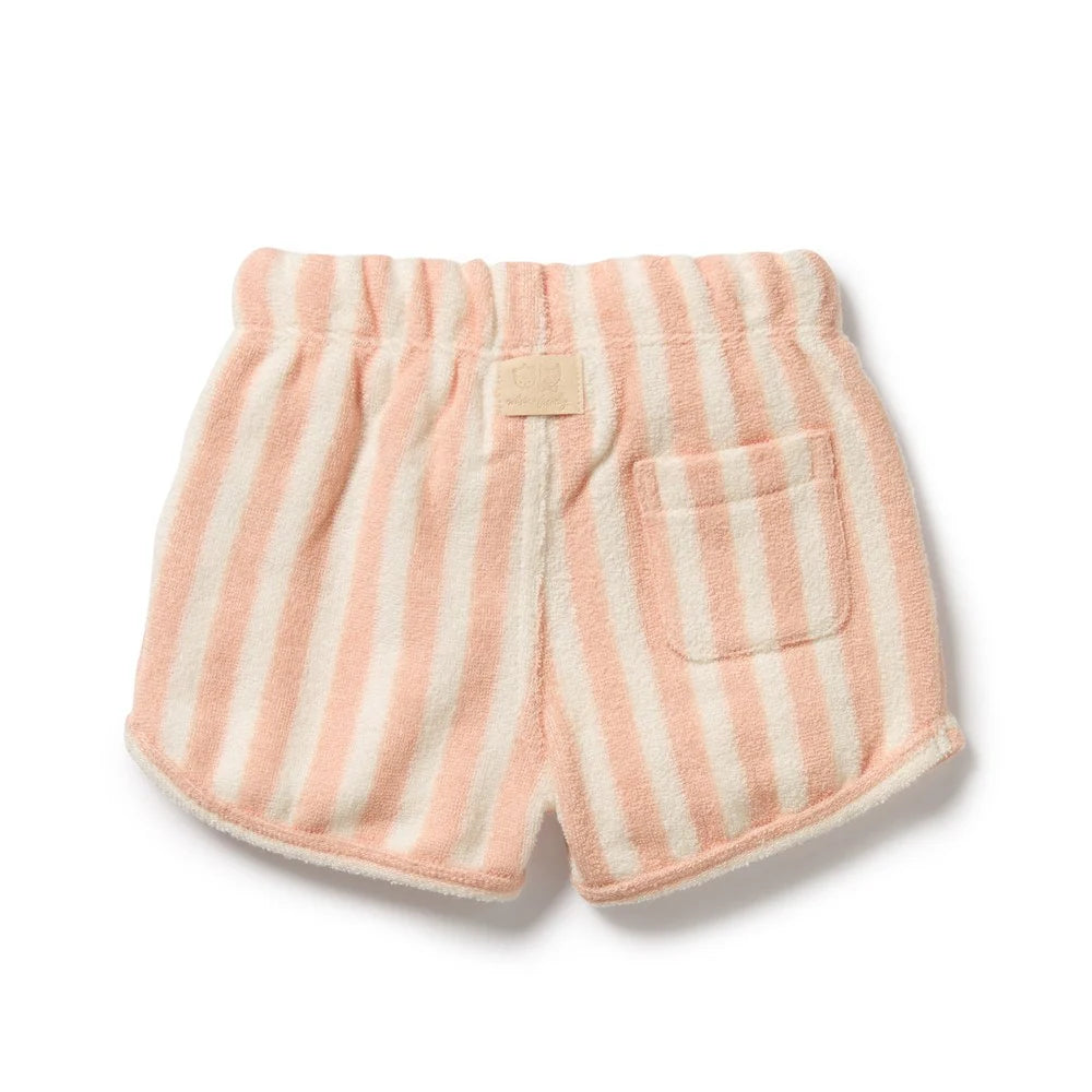 Wilson & Frenchy - Strawberry Wave Organic Terry Tie Short - Size 6-12M