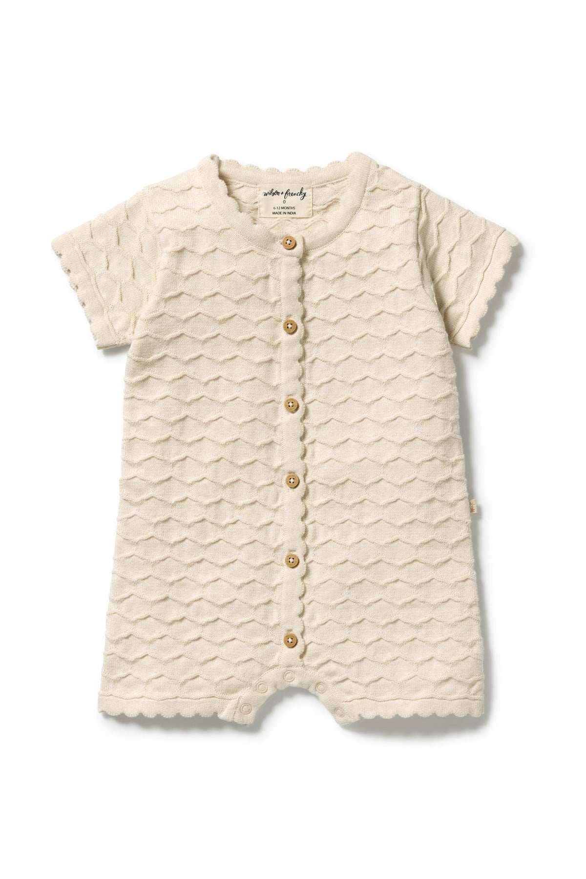 Wilson & Frenchy - Milk Cloud Organic Knitted Chevron Growsuit