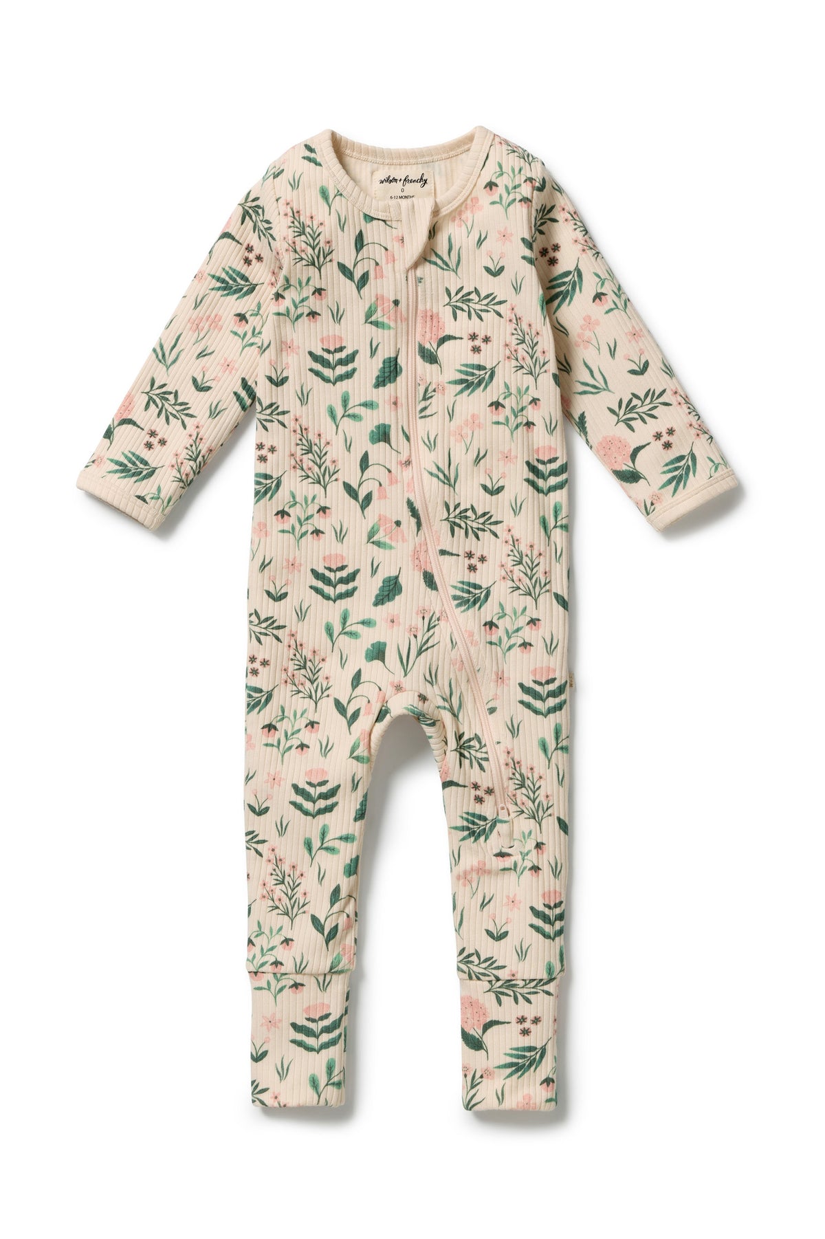 Wilson & Frenchy - Sweet Bloom Organic Zipsuit with Feet