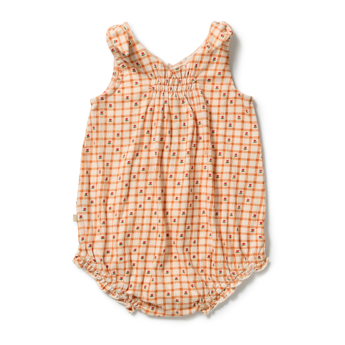 Wilson & Frenchy - Checkerberry Organic Crinkle Tie Playsuit