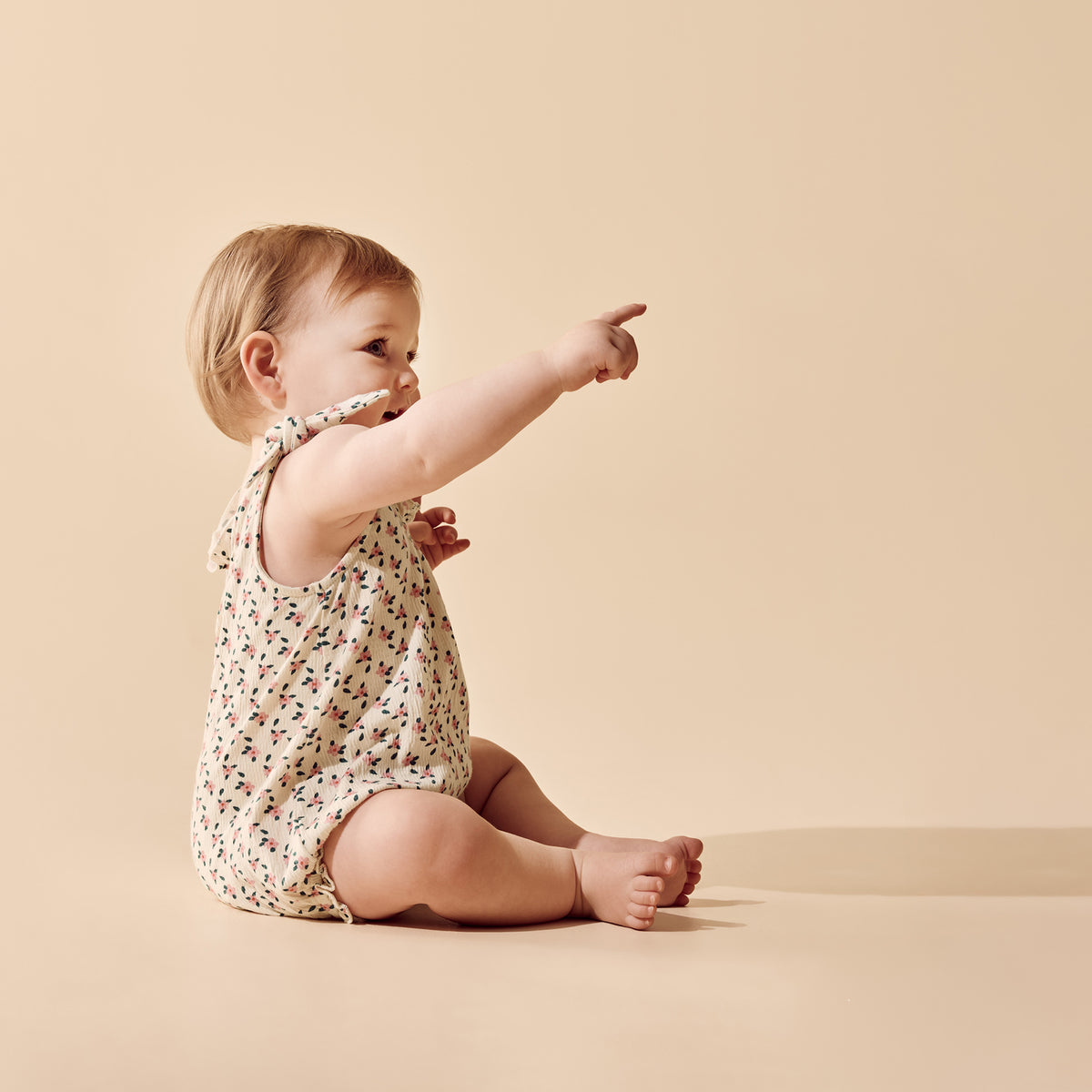 Wilson & Frenchy - Little Blossom Organic Crinkle Tie Playsuit