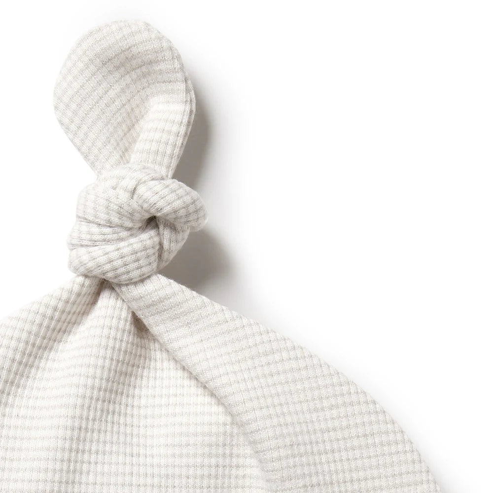 Wilson & Frenchy - Organic Stripe Rib Knot Hat Oatmeal