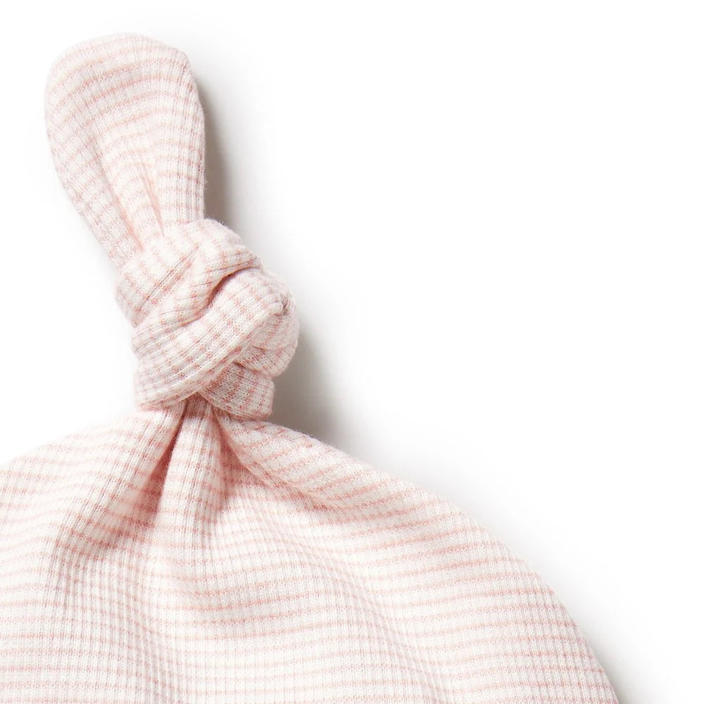 Wilson & Frenchy - Organic Stripe Rib Knot Hat Cantelope