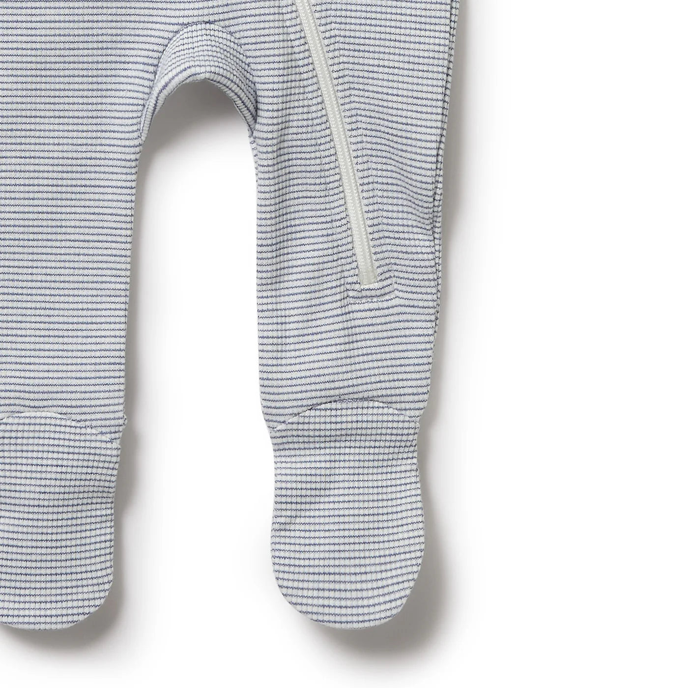 Wilson & Frenchy - Organic Stripe Rib Zipsuit with Rain Drop