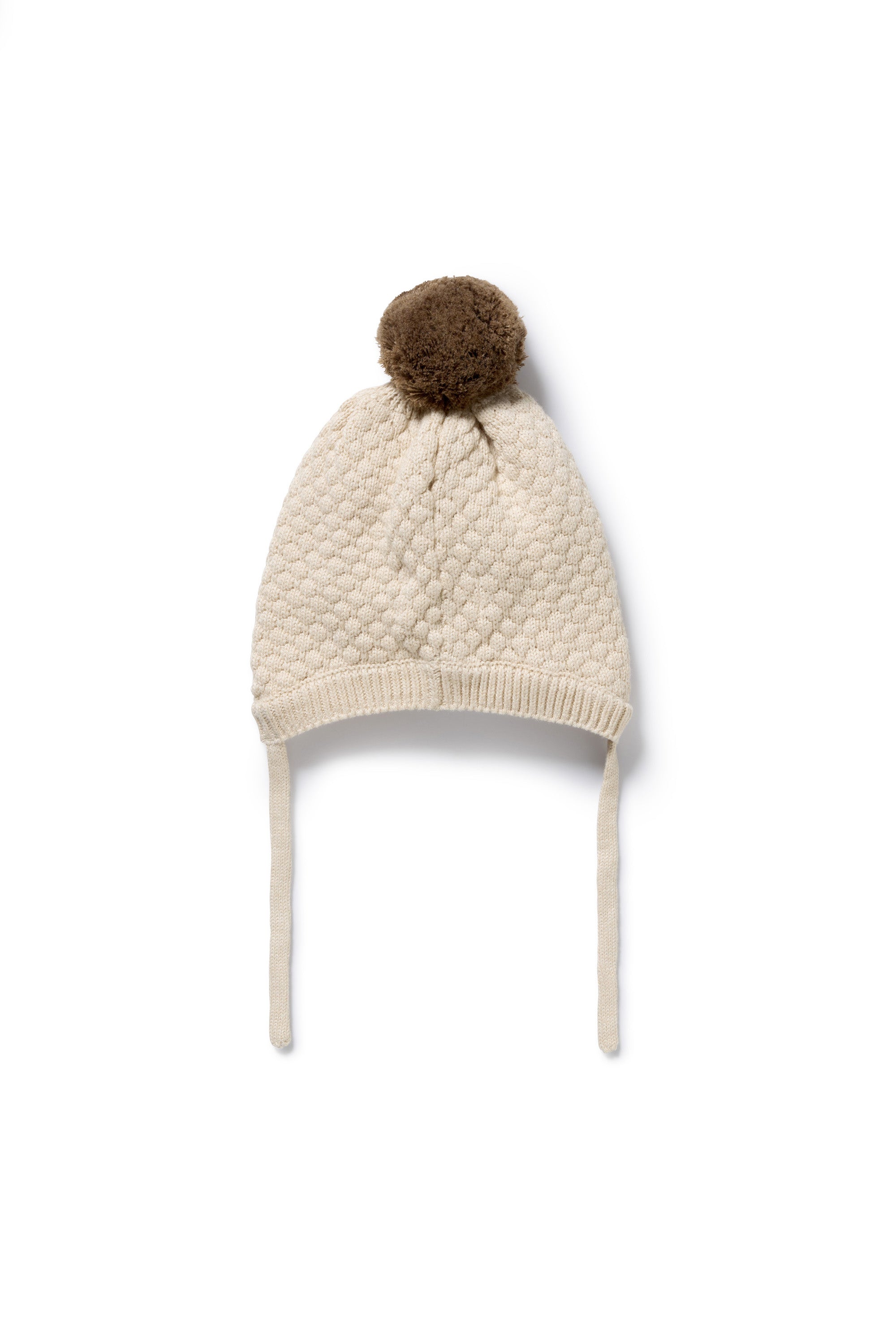 Wilson & Frenchy - Cream Organic Knitted Bubble Bonnet