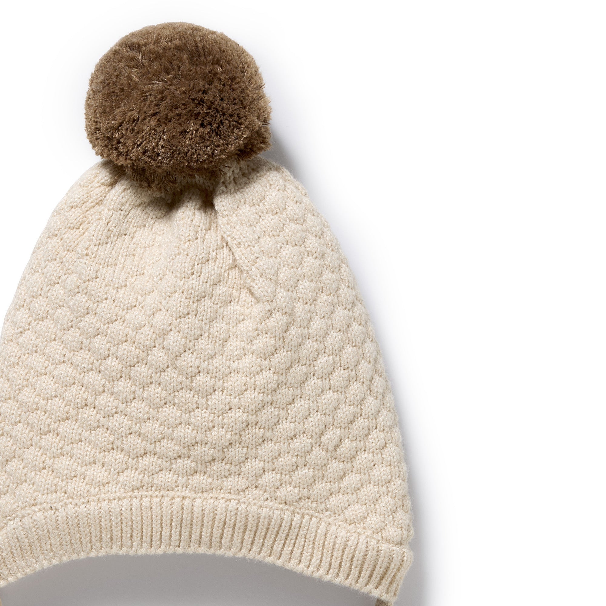Wilson & Frenchy - Cream Organic Knitted Bubble Bonnet