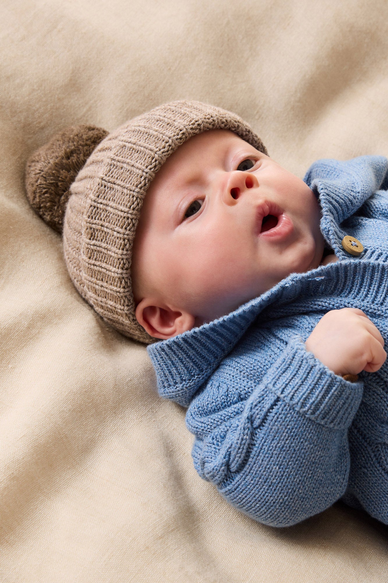 Wilson & Frenchy - Frosted Blue Organic Knitted Cable Jacket