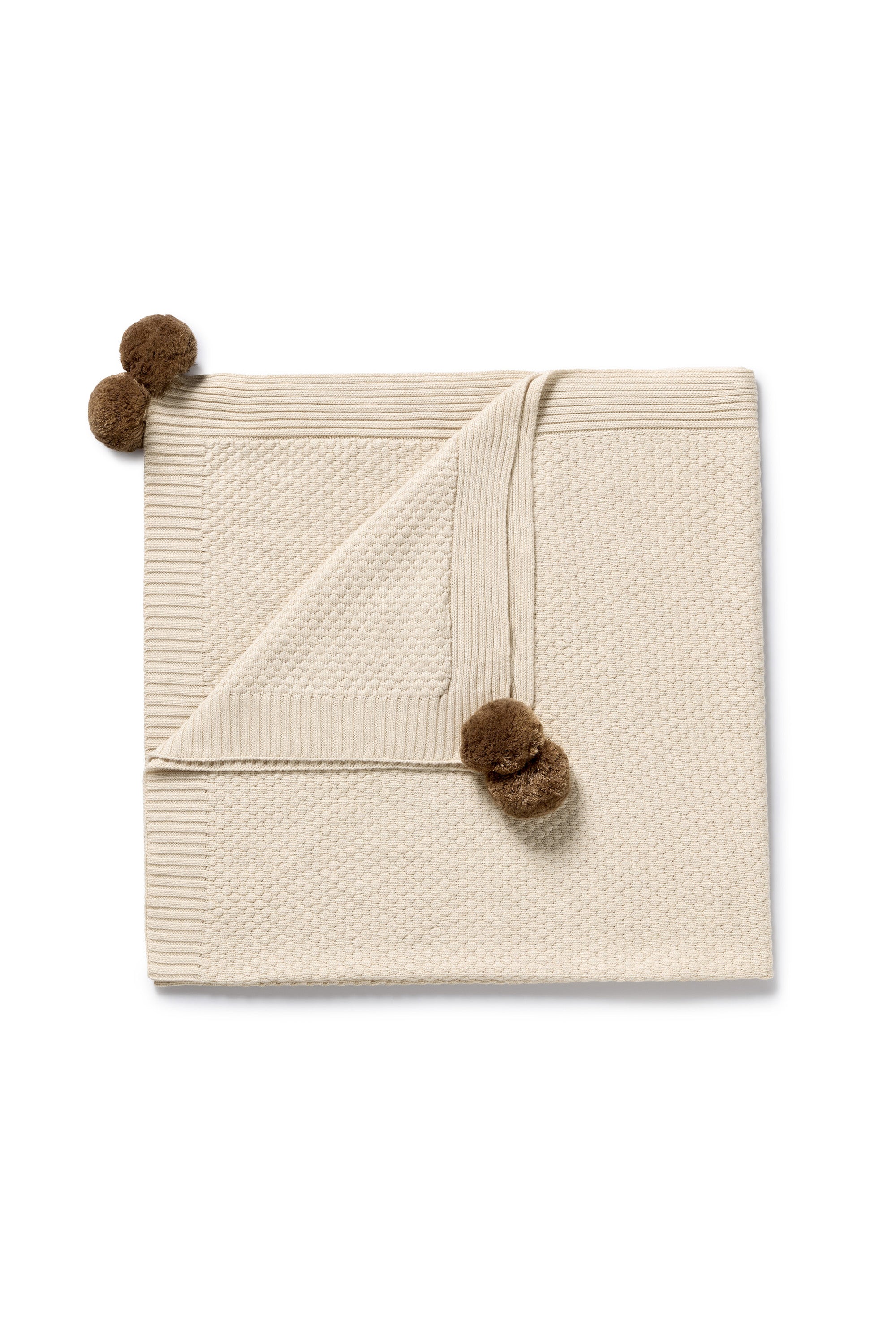 Wilson & Frenchy - Cream Organic Knitted Bubble Blanket