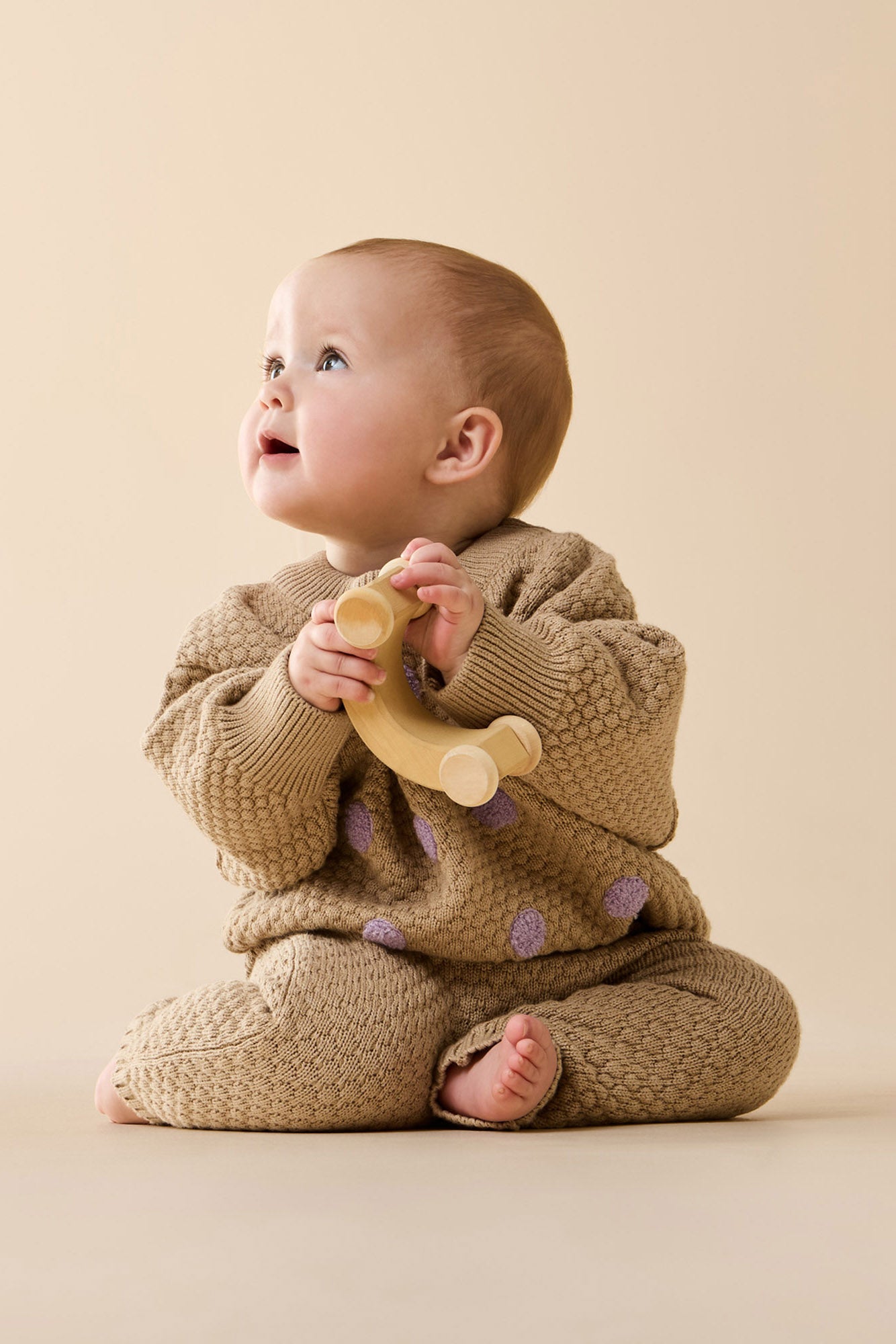 Wilson & Frenchy - Oat and Mulberry Organic Knitted Bauble Jumper