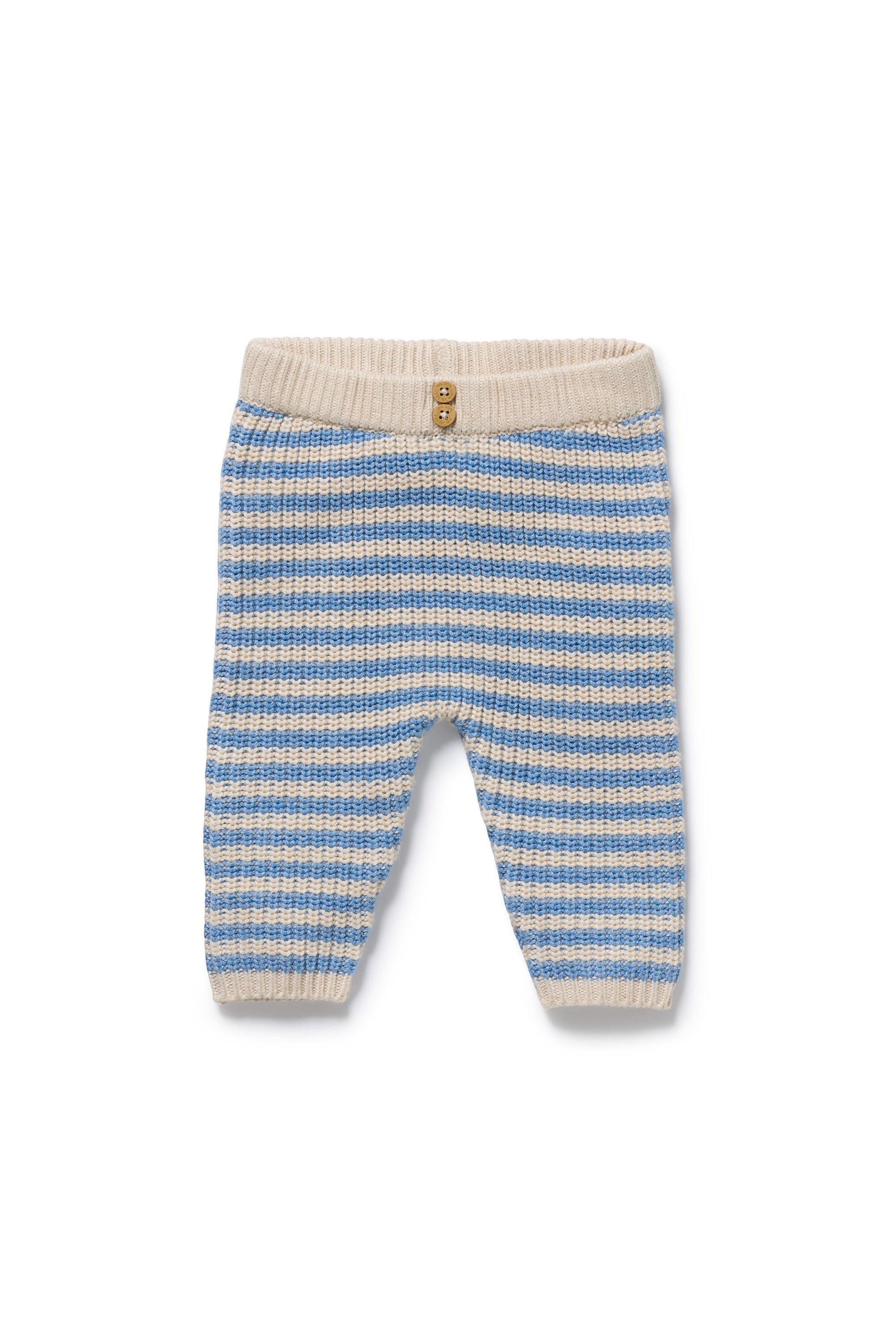 Wilson & Frenchy - Frosted Blue Organic Knitted Stripe Legging