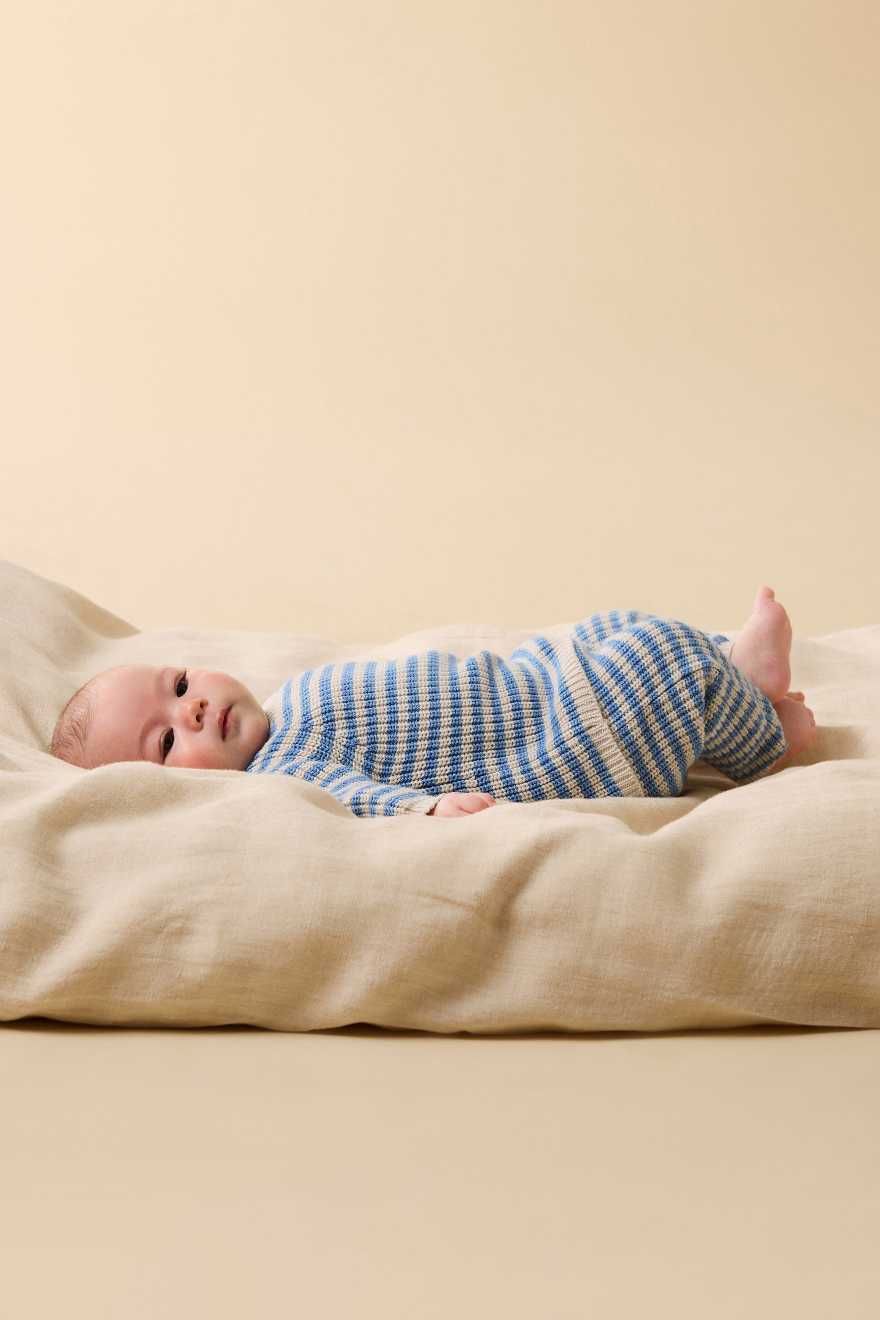 Wilson & Frenchy - Frosted Blue Organic Knitted Stripe Legging