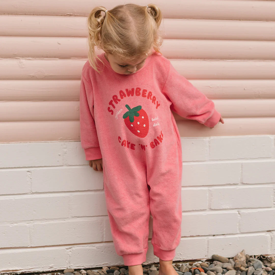 Golden Children - Strawberry Cake Playsuit Meringue Pink