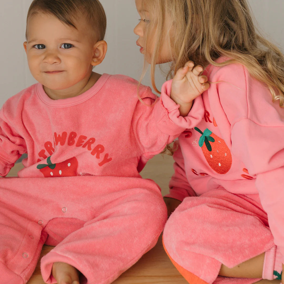 Golden Children - Strawberry Cake Playsuit Meringue Pink