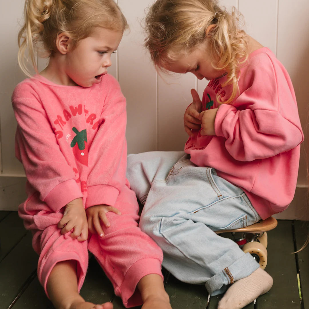 Golden Children - Strawberry Cake Playsuit Meringue Pink
