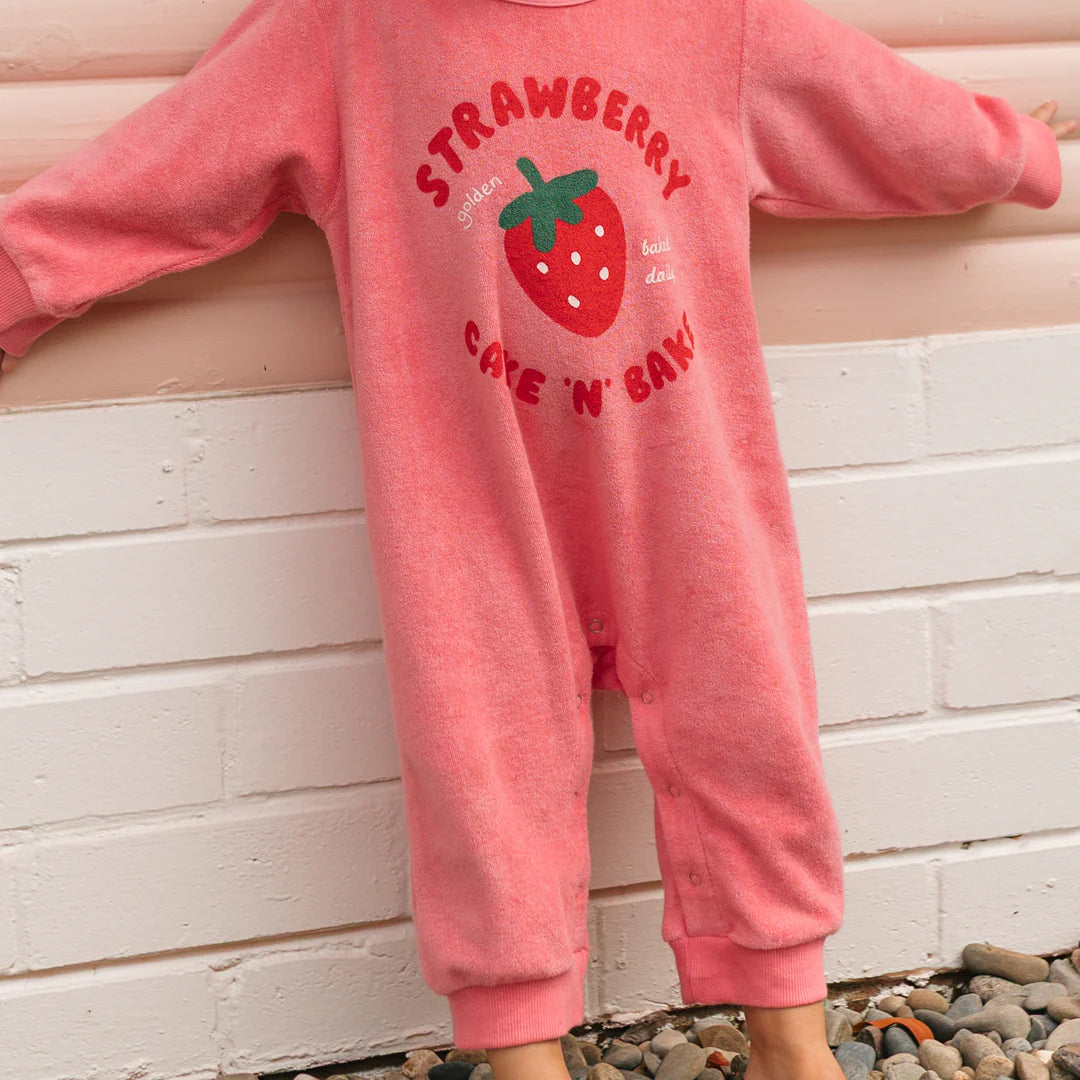 Golden Children - Strawberry Cake Playsuit Meringue Pink