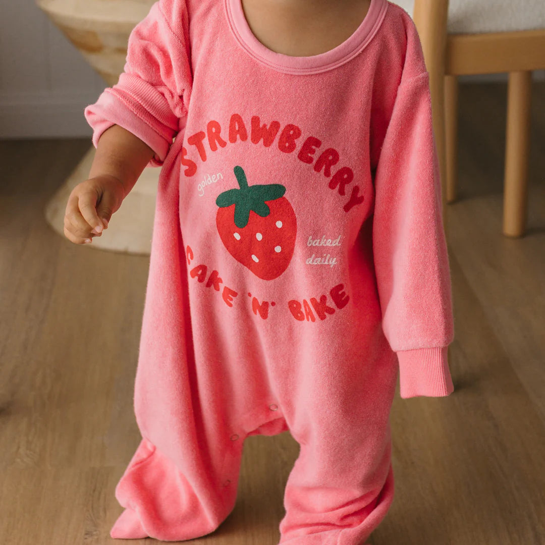 Golden Children - Strawberry Cake Playsuit Meringue Pink