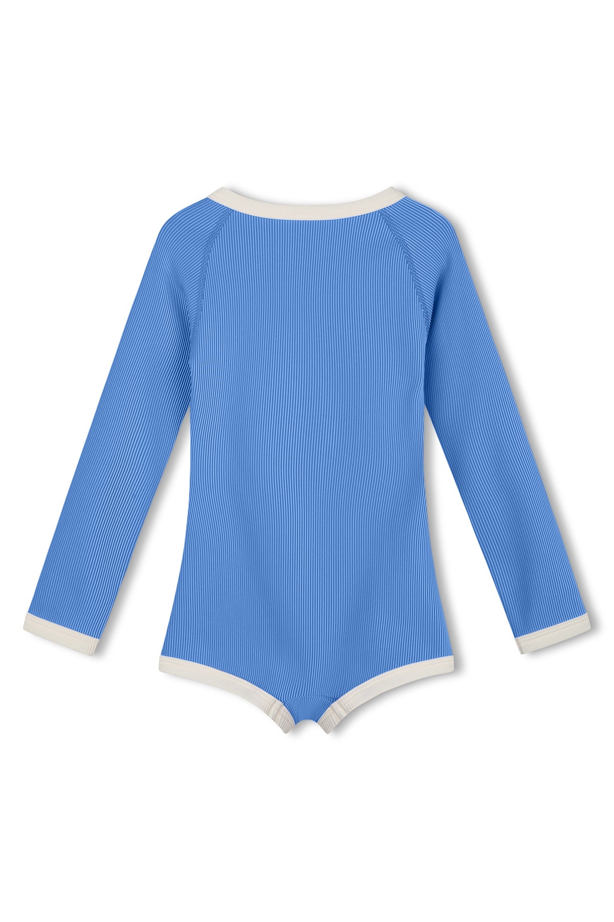 Zulu & Zephyr - Mini Stripe Rib Rashie Onesie Sky Blue