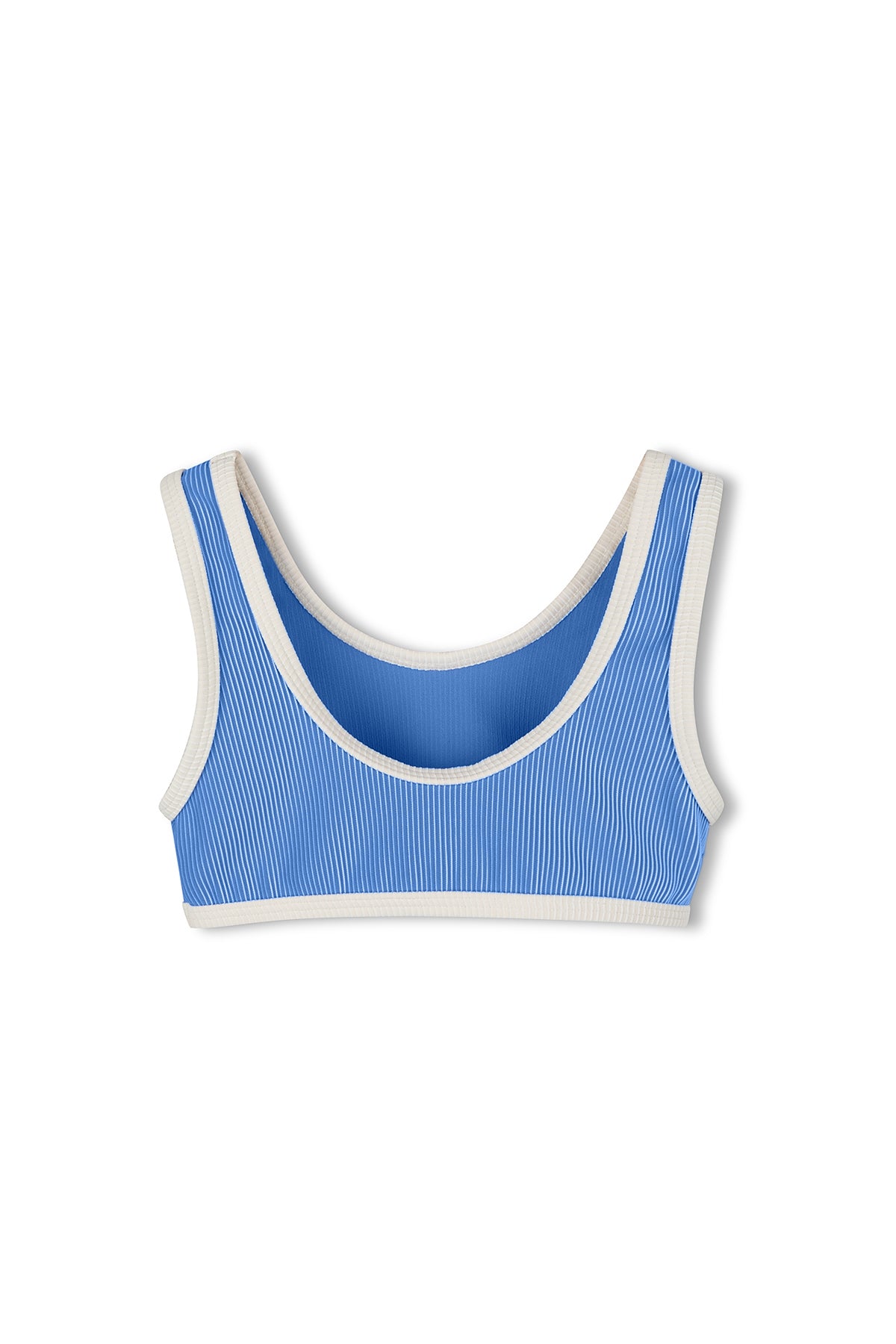 Zulu & Zephyr - Mini Stripe Rib Scoop Bikini Top Sky Blue