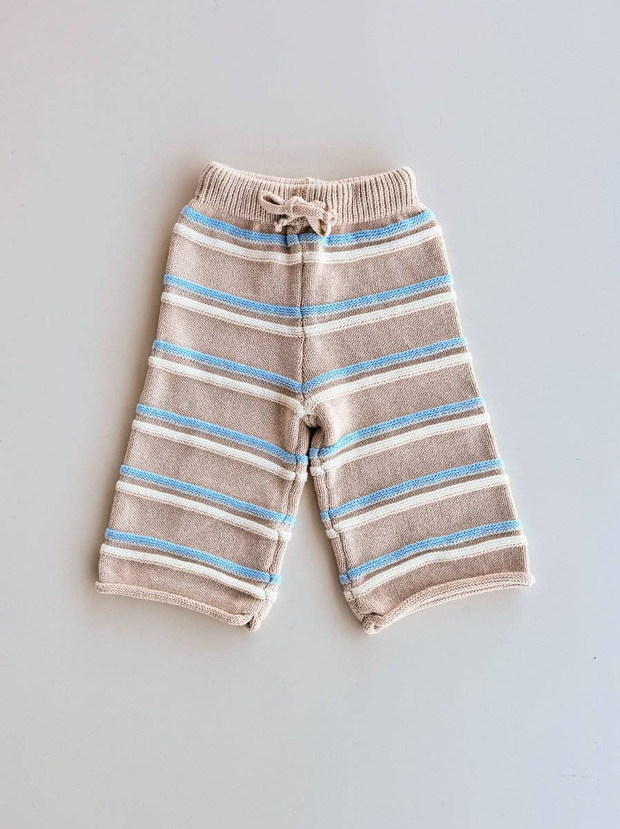 Freckles The Label - Raised Stripe Knit Set Oat/Arctic/Snow