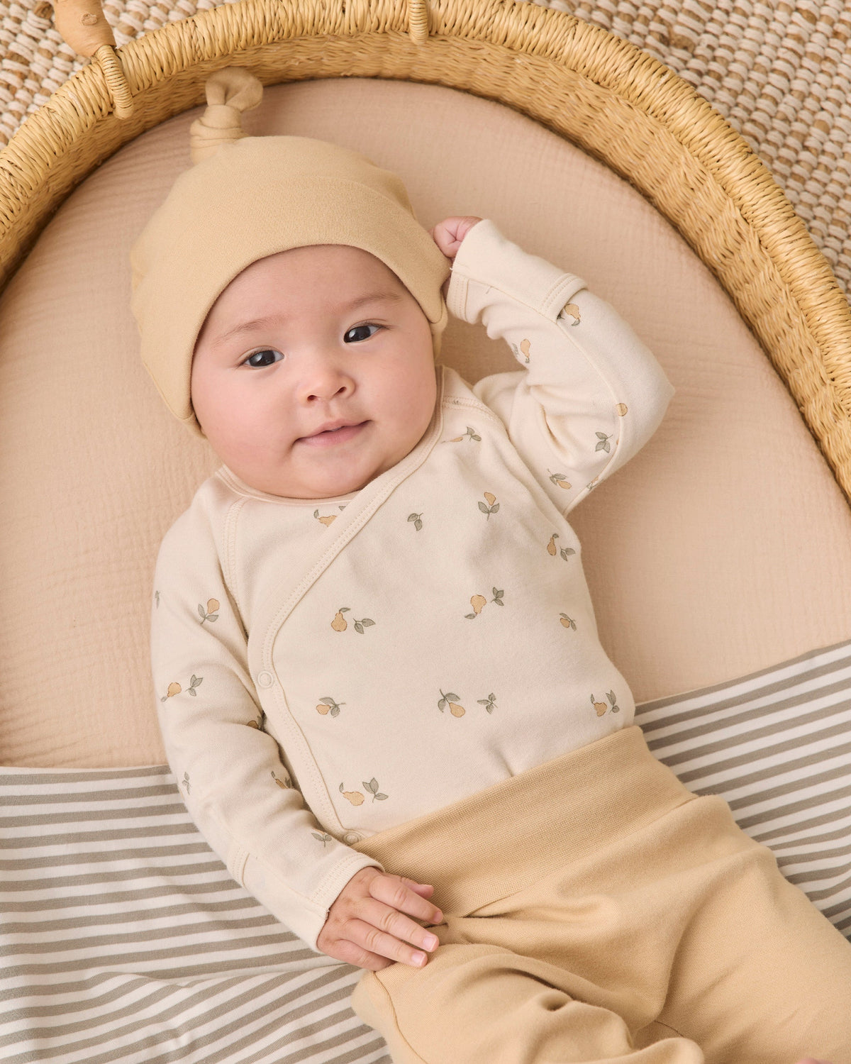 Quincy Mae Side Snap Bodysuit + Pant Set Pears