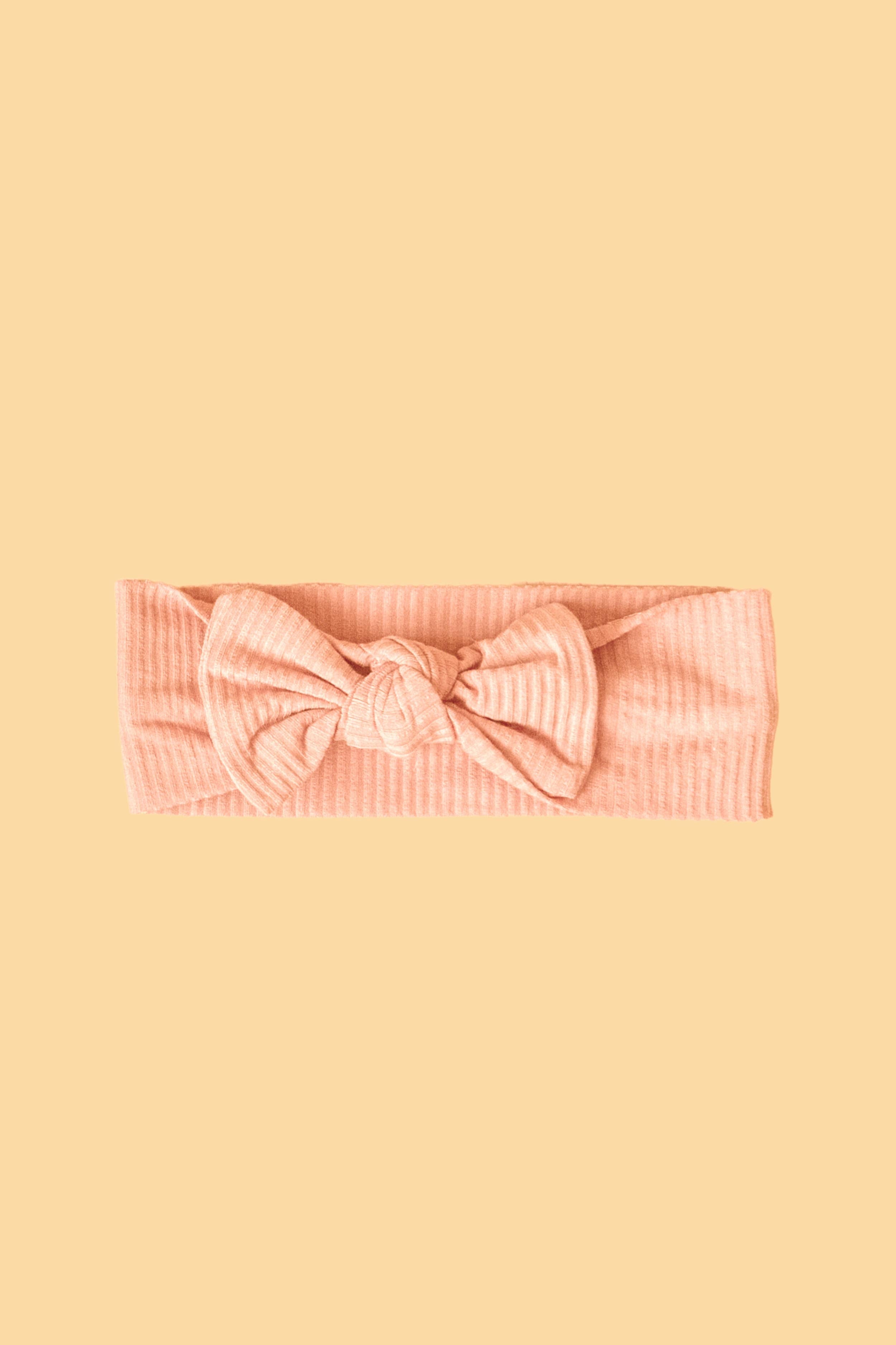 Kiin Baby - Bamboo Stretch Bow Headband Peach Sunset