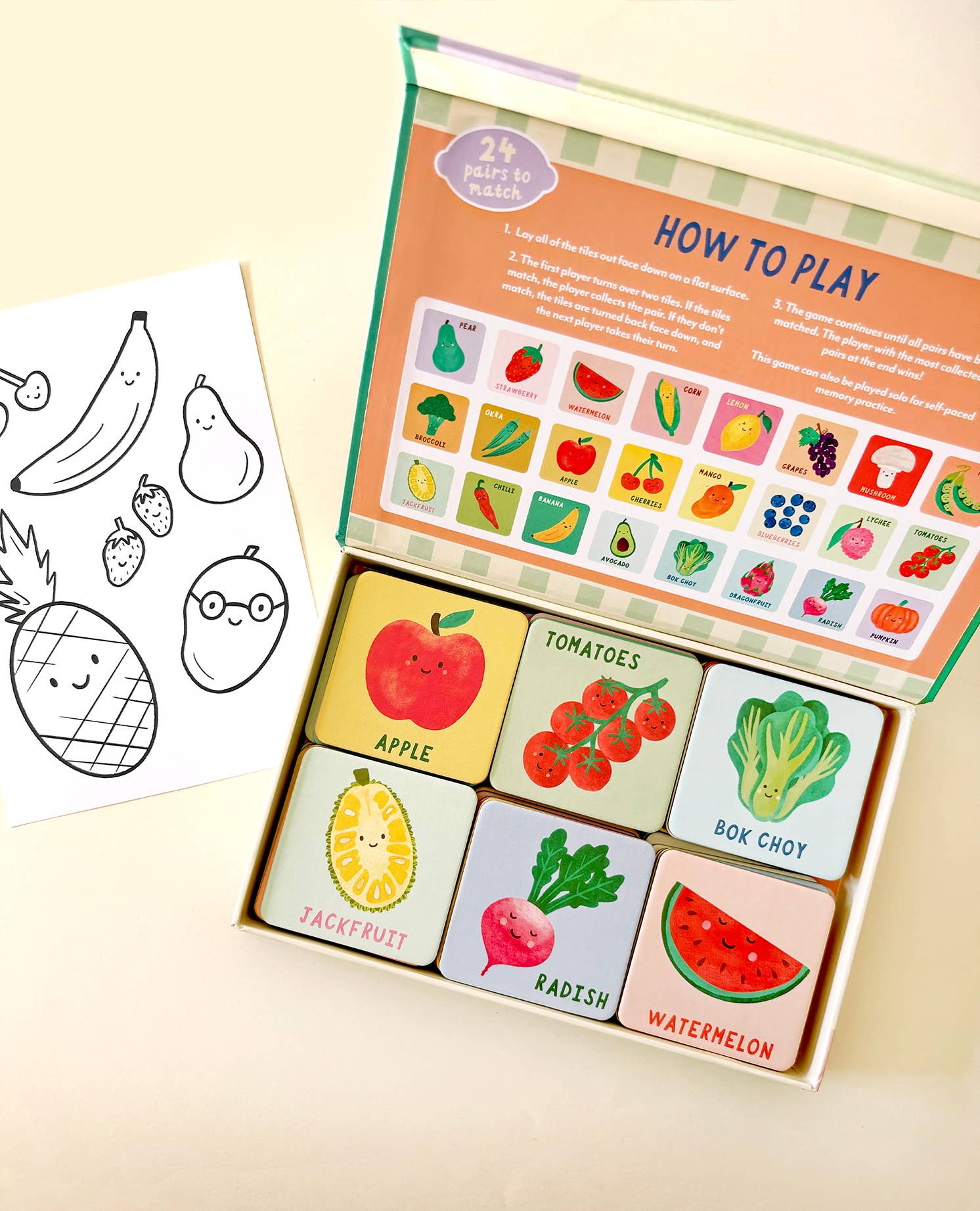 Lauren Sissons Studio - Fruit and Veg Memory & Matching Game