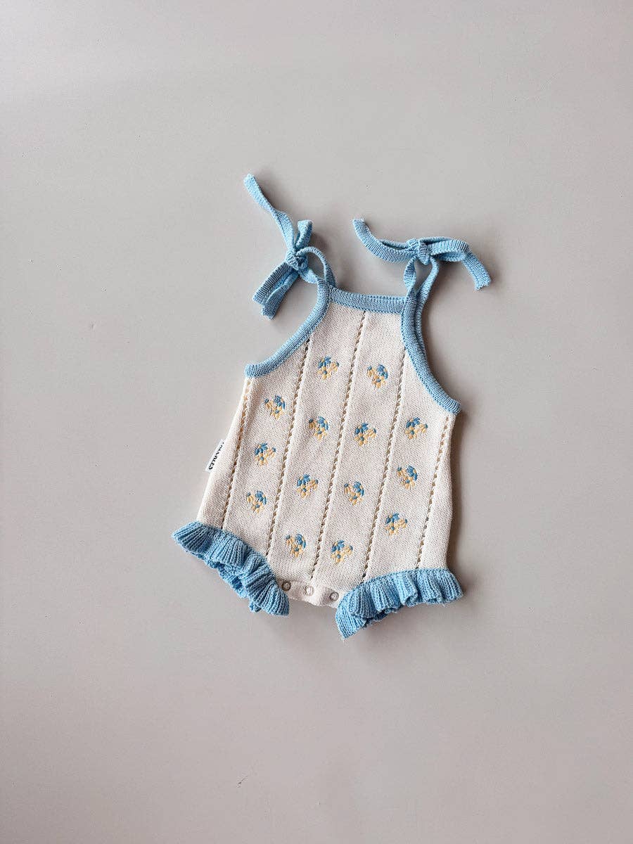 Freckles the Label - Bloom Pointelle Tie Romper Pansy