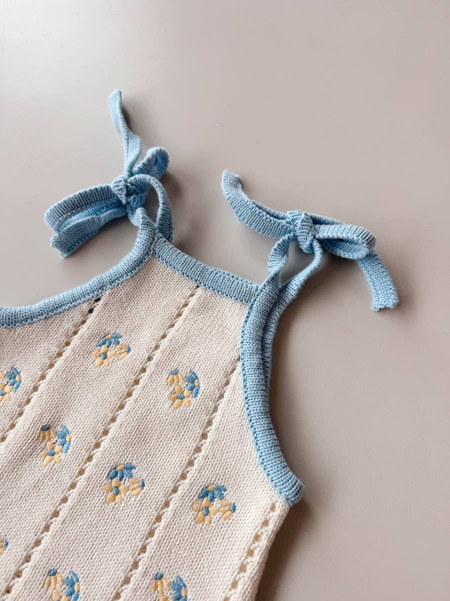 Freckles the Label - Bloom Pointelle Tie Romper Pansy