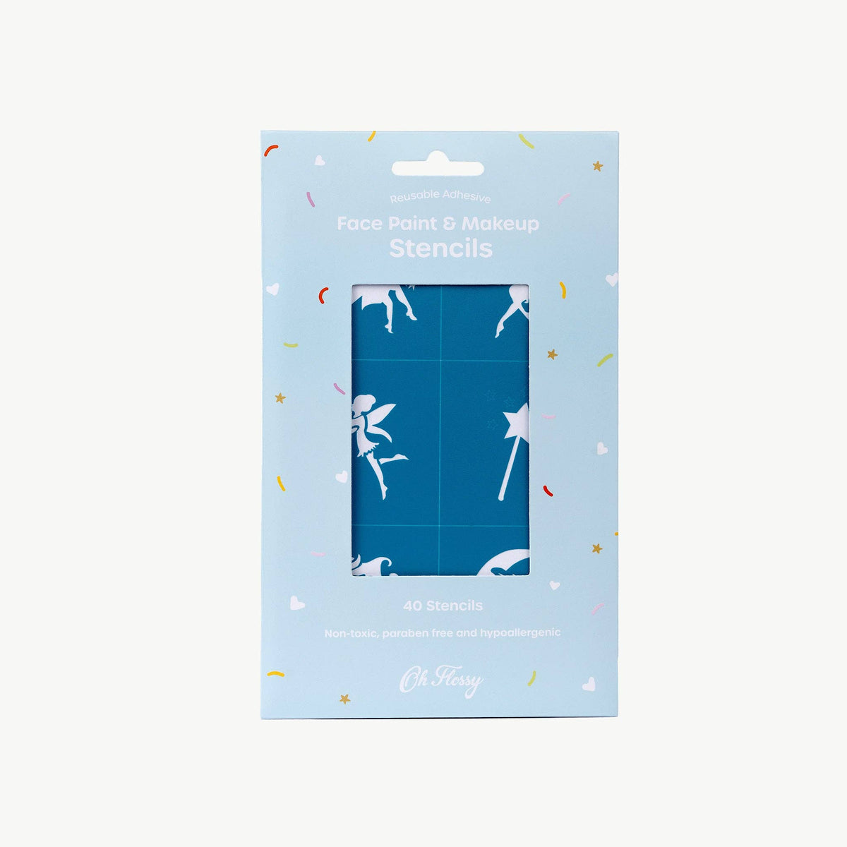 Oh Flossy Reusable Adhesive Face Paint Stencils - Teal