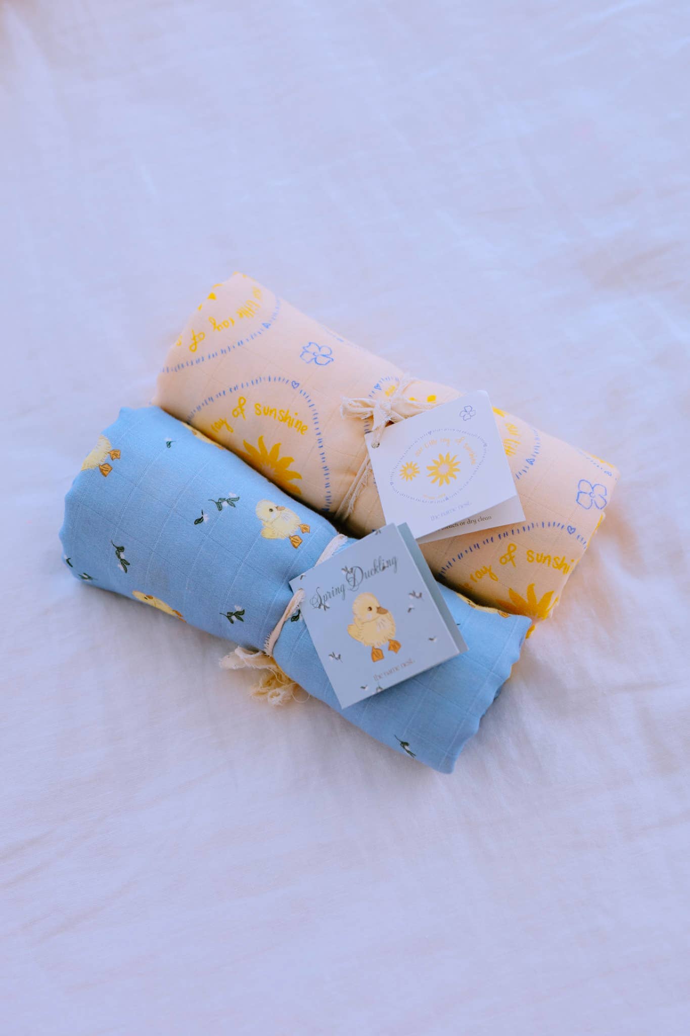 The Name Nest- Spring Duckling Baby Swaddle Wrap