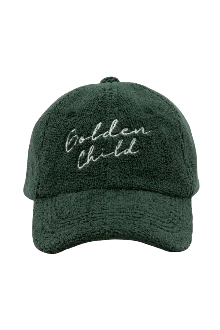 Golden Child - Children's Terry Towelling Cap Green