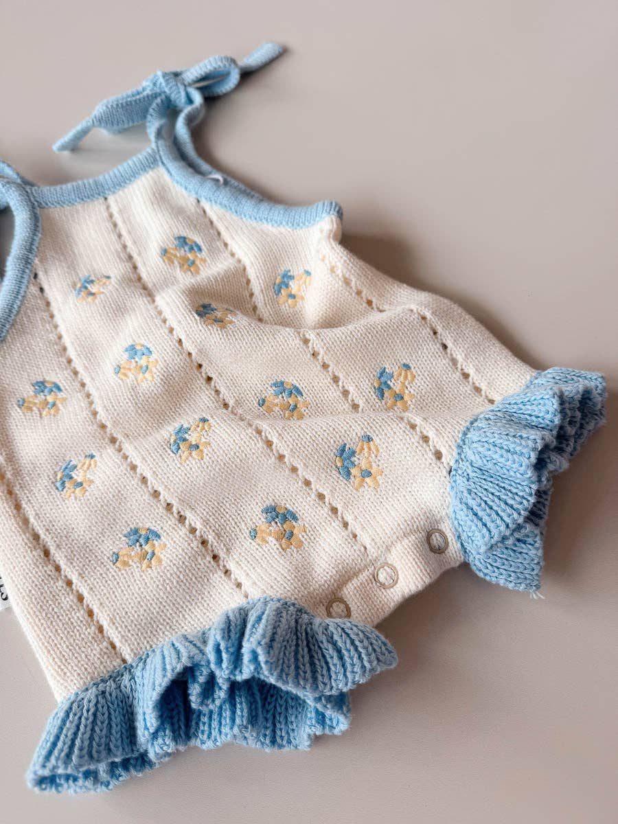 Freckles the Label - Bloom Pointelle Tie Romper Pansy