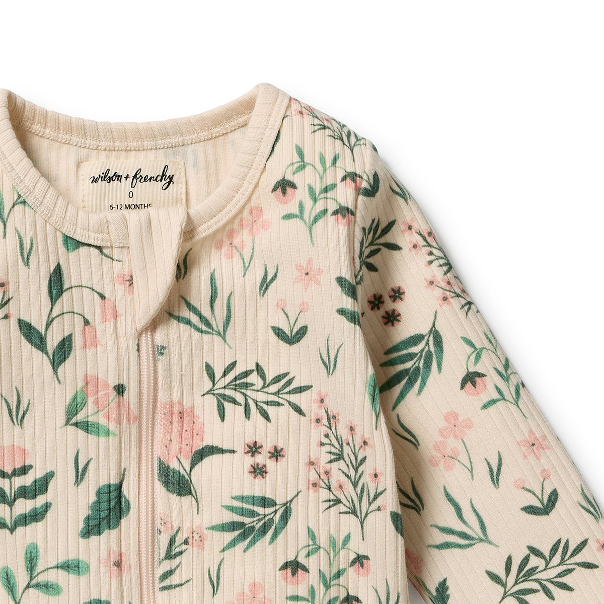 Wilson & Frenchy - Sweet Bloom Organic Zipsuit with Feet