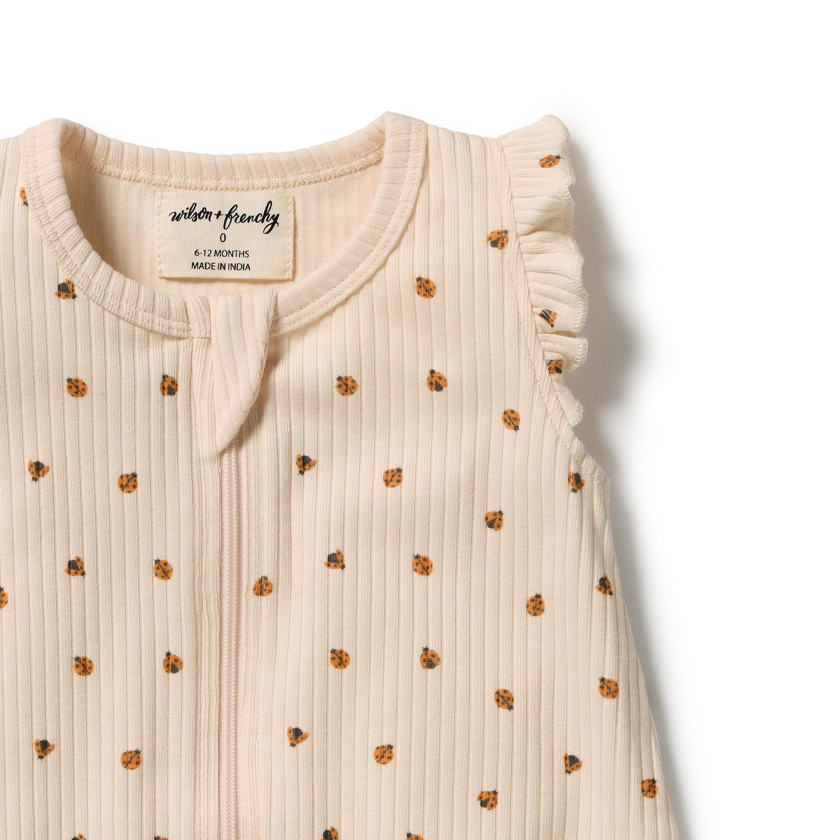 Wilson & Frenchy - Little Lady Bugs Organic Ruffle Zipsuit
