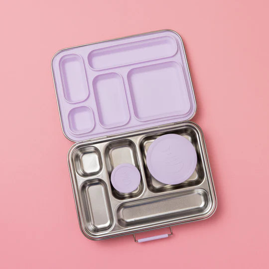 Nudie Rudie - Five Compartment Leakproof Stainless Steel Lunch Box Lilac