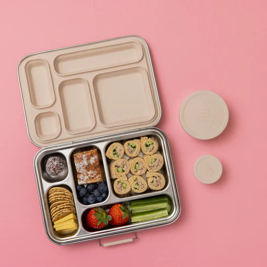 Nudie Rudie - Five Compartment Leakproof Stainless Steel Lunch Box Oatmeal