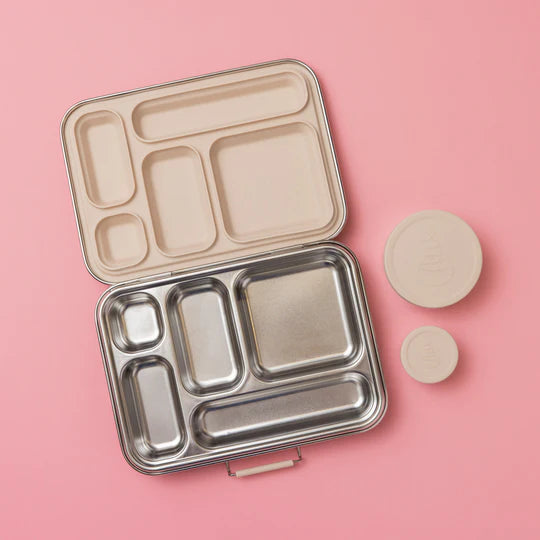 Nudie Rudie - Five Compartment Leakproof Stainless Steel Lunch Box Oatmeal