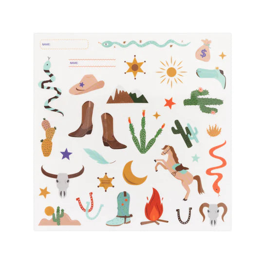 Nudie Rudie - Reusable Lunch Box Stickers Wild West