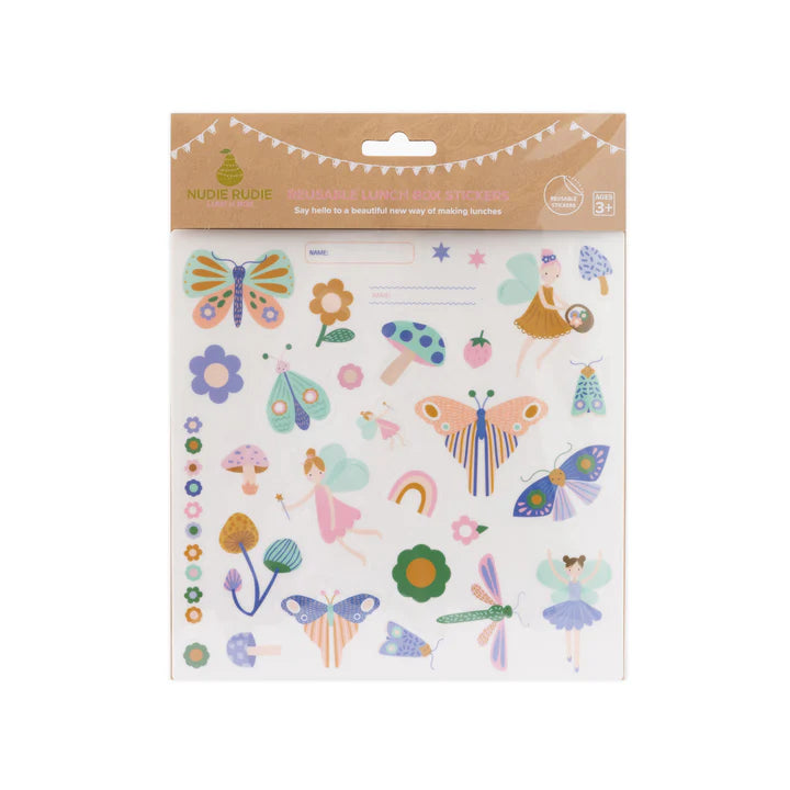 Nudie Rudie - Reusable Lunch Box Stickers Fairy Garden Magic